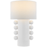 Tiglia Tall Table Lamp in Plaster White with Linen Shade
