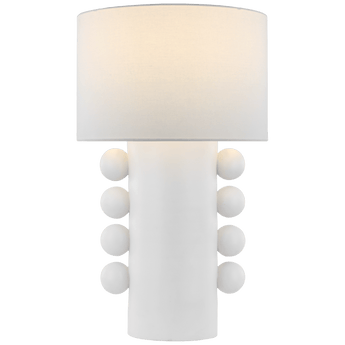 Tiglia Tall Table Lamp in Plaster White with Linen Shade