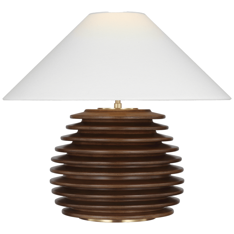Crenelle 20" Stacked Table Lamp, a premium Decorative light by Visual Comfort & Co. Close - up image of its design.
