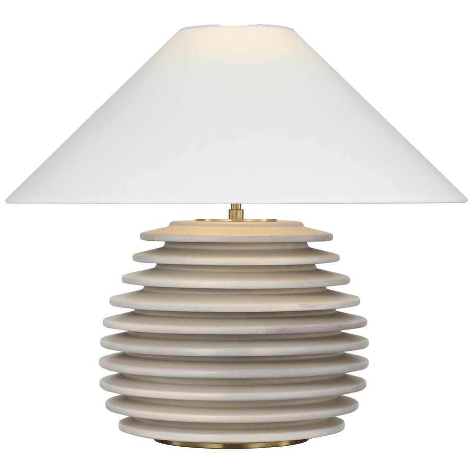 Crenelle 20" Stacked Table Lamp, a premium Decorative light by Visual Comfort & Co. Close - up image of its design.