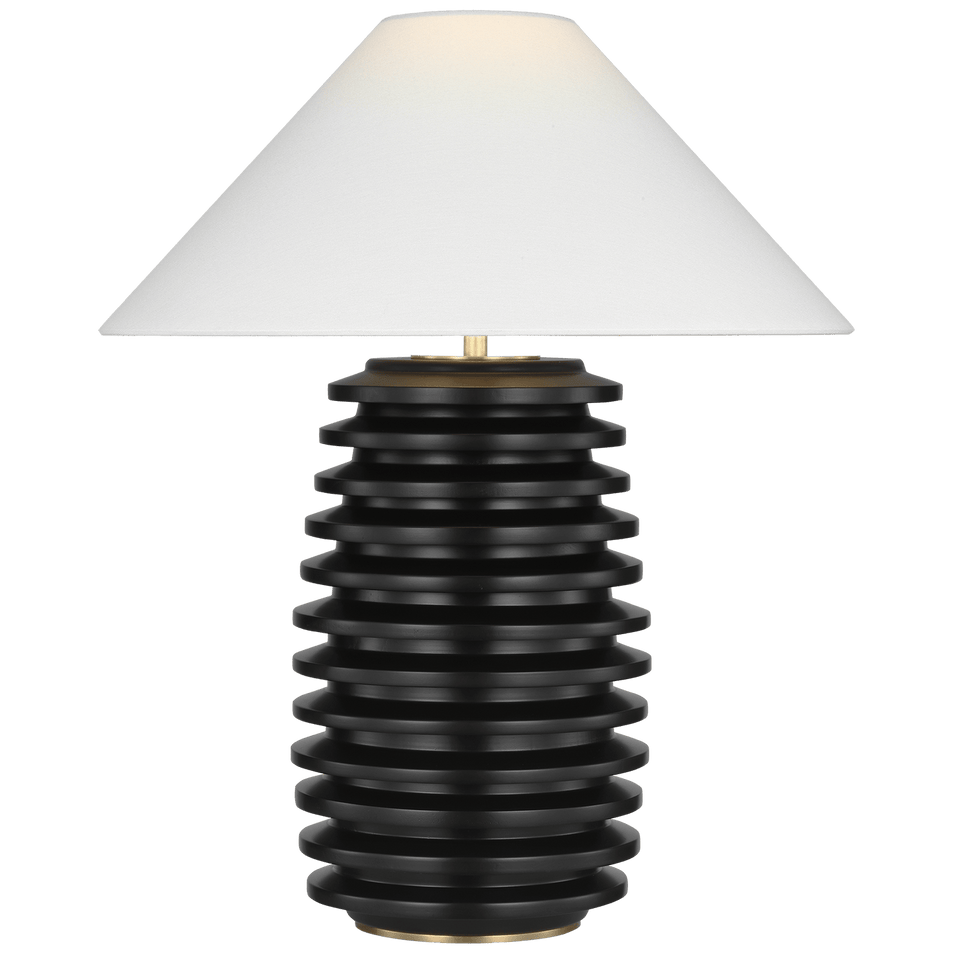 Crenelle 27" Stacked Table Lamp, a premium Decorative light by Visual Comfort & Co. Close - up image of its design.