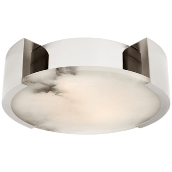 Melange Small Flush Mount in Polished Nickel with Alabaster