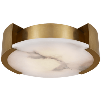 Melange Large Flush Mount in Antique-Burnished Brass with Alabaster