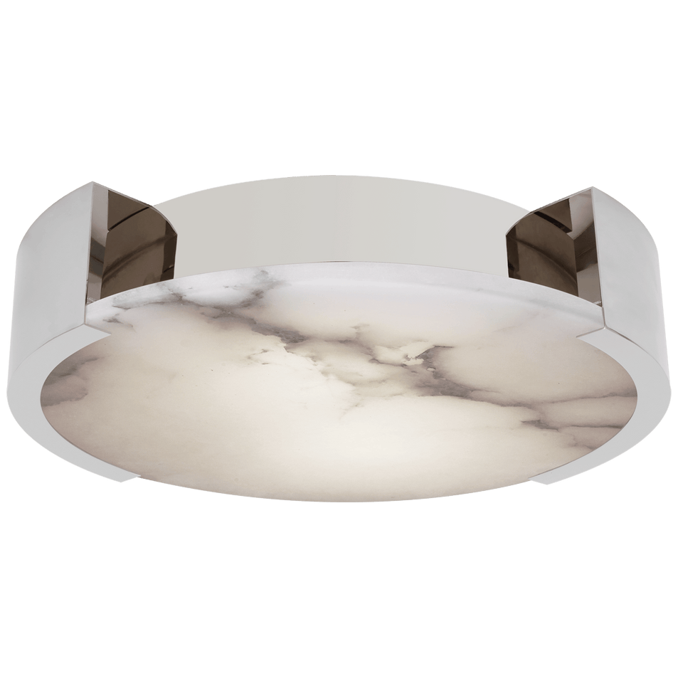 Melange X-Large Flush Mount in Polished Nickel with Alabaster