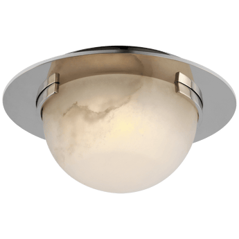 Melange 6" Solitaire Flush Mount in Polished Nickel with Alabaster