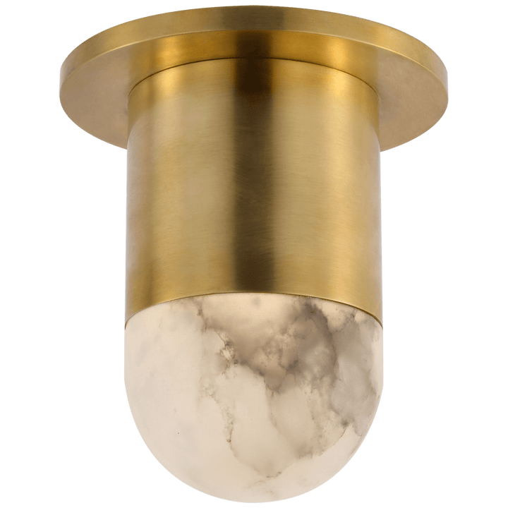 Melange Mini Monopoint Flush Mount in Antique-Burnished Brass with Alabaster