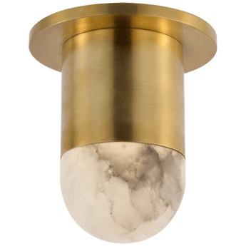 Melange Mini Monopoint Flush Mount in Antique-Burnished Brass with Alabaster