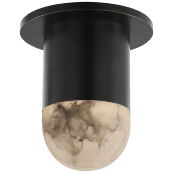 Melange Mini Monopoint Flush Mount in Bronze with Alabaster