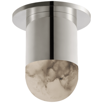 Melange Mini Monopoint Flush Mount in Polished Nickel with Alabaster