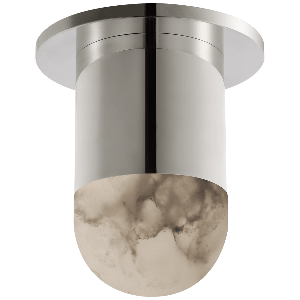 Melange Mini Monopoint Flush Mount in Polished Nickel with Alabaster