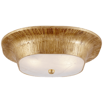 Utopia Round Flush Mount in Gild with Fractured Glass