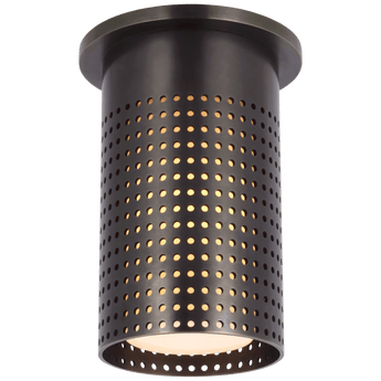 Precision Short Monopoint Flush Mount in Bronze with White Glass