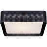 Precision Large Square Flush Mount in Bronze with Clouded Glass