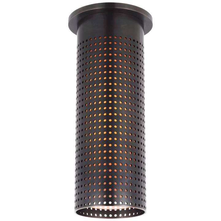 Precision Tall Monopoint Flush Mount in Bronze with White Glass