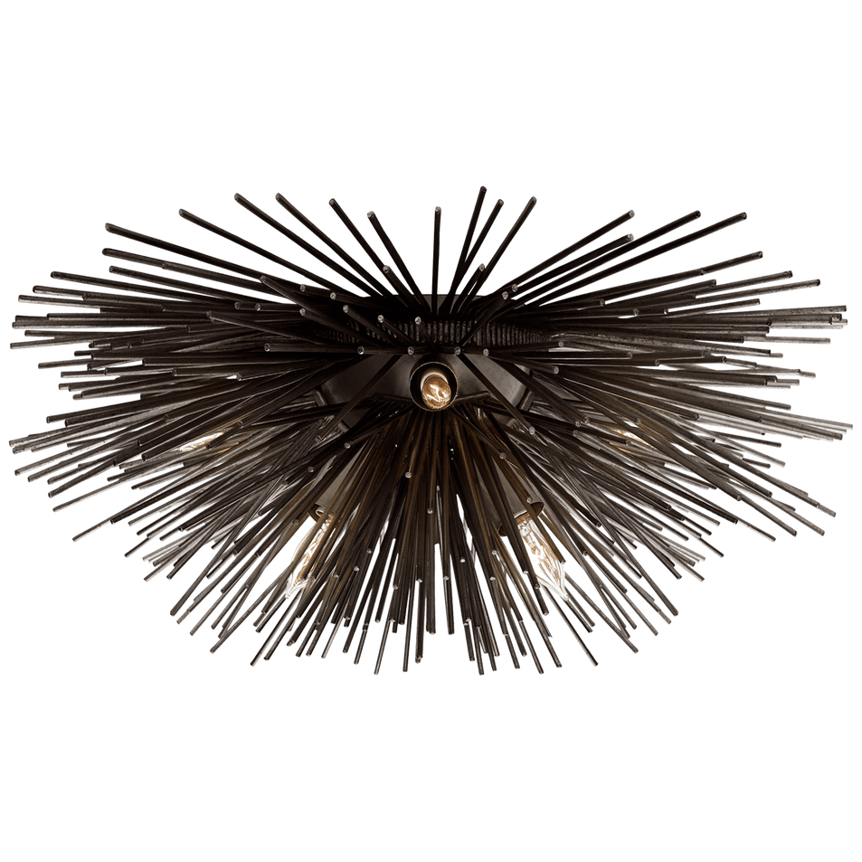 Strada Small Flush Mount in Aged Iron