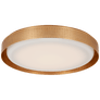 Precision 18" Round Flush Mount in Antique-Burnished Brass with White Glass