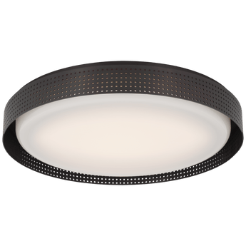 Precision 18" Round Flush Mount in Bronze with White Glass