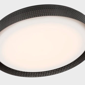 Precision 18" Round Flush Mount in Bronze with White Glass