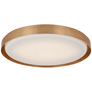 Precision 24" Round Flush Mount in Antique-Burnished Brass with White Glass