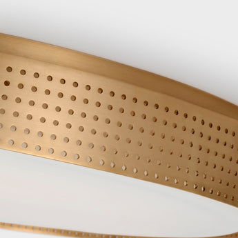 Precision 24" Round Flush Mount in Antique-Burnished Brass with White Glass