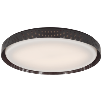 Precision 24" Round Flush Mount in Bronze with White Glass