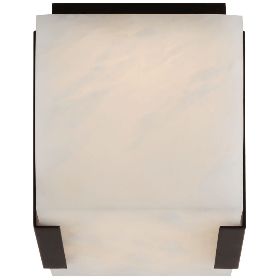 Covet Tall Clip Solitaire Flush Mount in Bronze with Alabaster