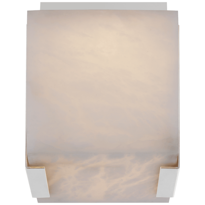 Covet Tall Clip Solitaire Flush Mount in Polished Nickel with Alabaster