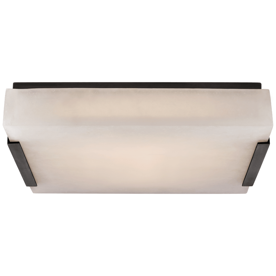 Covet Medium Flush Mount in Bronze with Alabaster