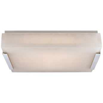 Covet Medium Flush Mount in Polished Nickel with Alabaster