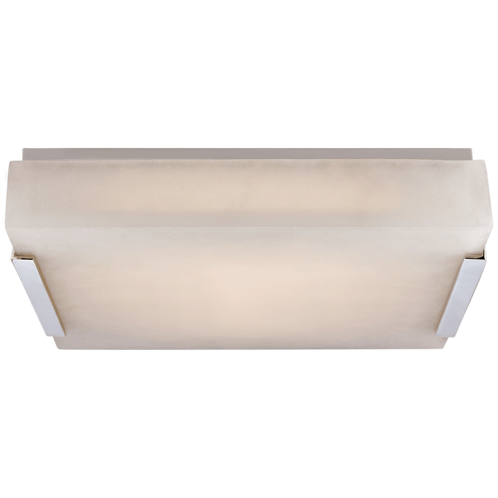 Covet Medium Flush Mount in Polished Nickel with Alabaster