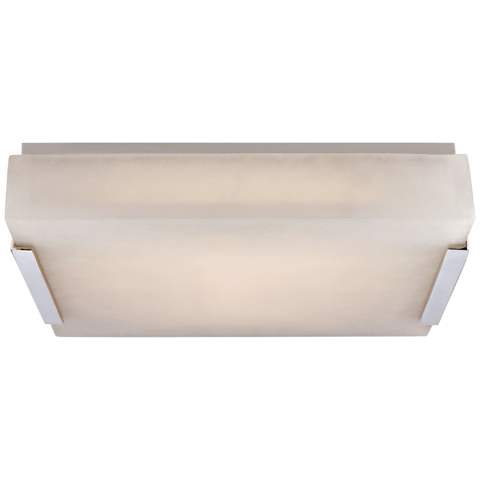 Covet Medium Flush Mount in Polished Nickel with Alabaster