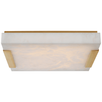 Covet Large Flush Mount in Antique-Burnished Brass with Alabaster