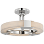 Covet Medium Ring Semi-Flush Mount in Polished Nickel and Alabaster