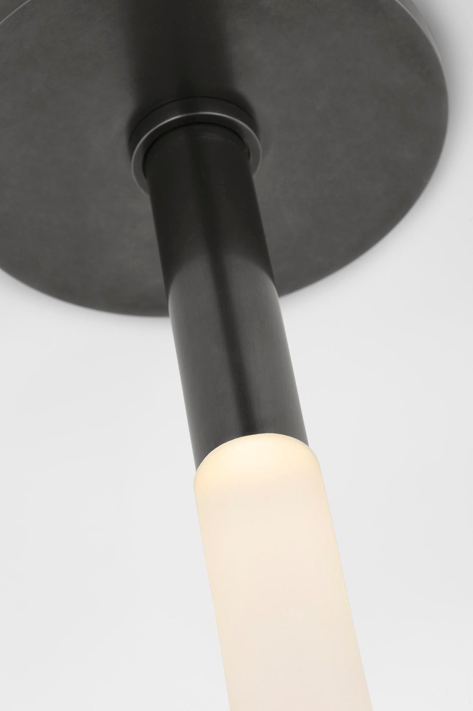 Rousseau Monopoint Flush Mount in Bronze with Etched Crystal