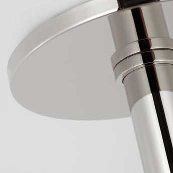 Rousseau Monopoint Flush Mount in Polished Nickel with Etched Crystal