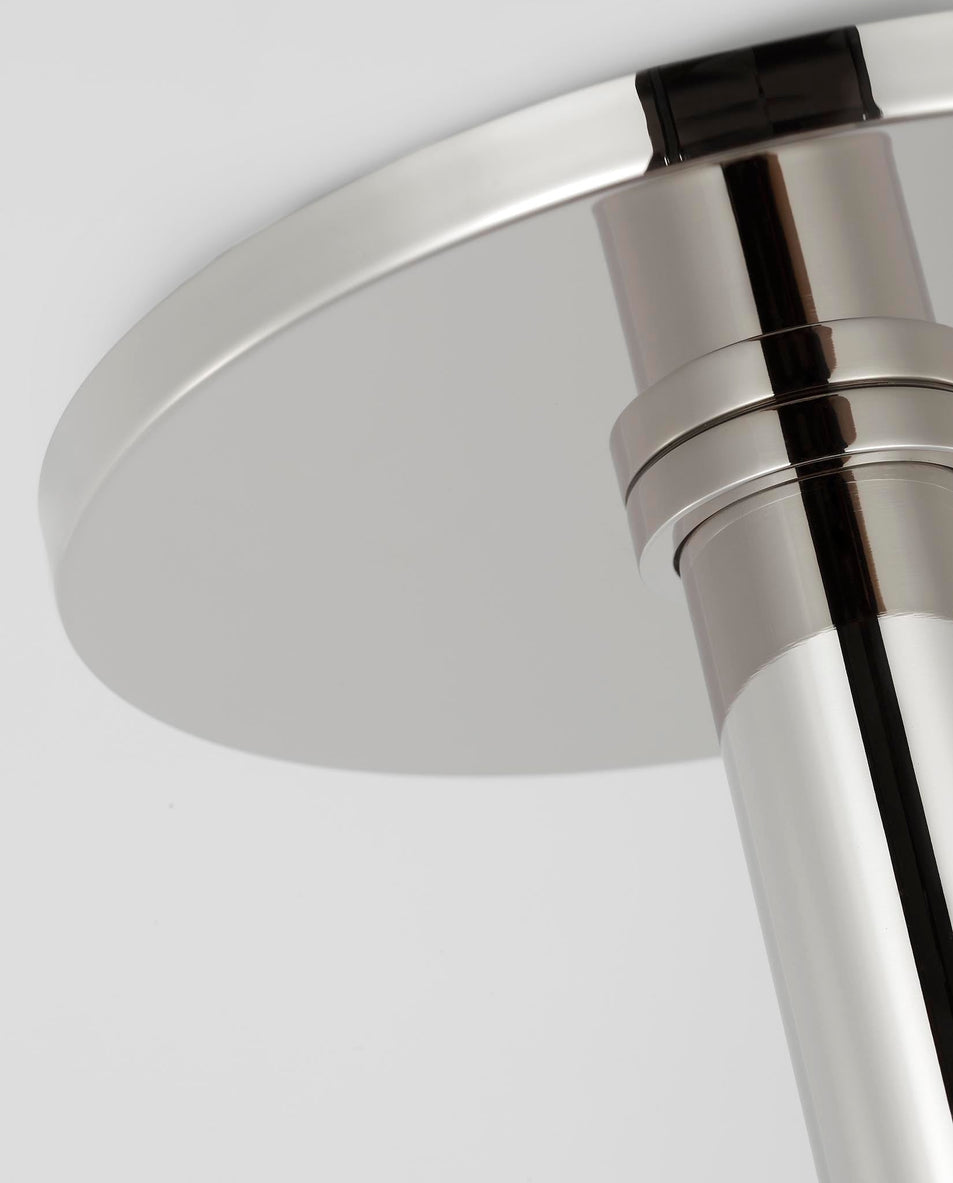Rousseau Monopoint Flush Mount in Polished Nickel with Etched Crystal
