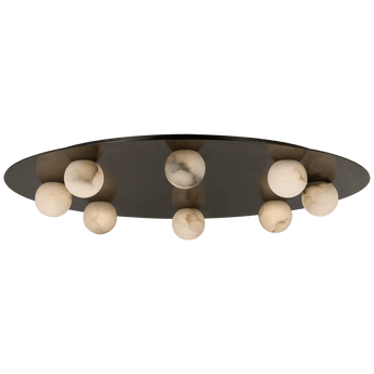 Pertica 30" Eight Light Flush Mount in Mirrored Bronze with Alabaster