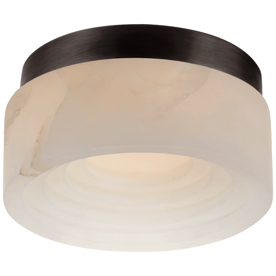 Otto 5" Solitaire Flush Mount in Bronze with Alabaster