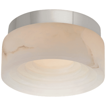 Otto 5" Solitaire Flush Mount in Polished Nickel with Alabaster