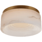 Otto Small Flush Mount in Antique-Burnished Brass with Alabaster