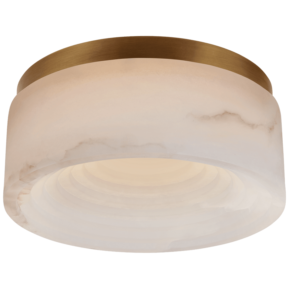 Otto Small Flush Mount in Antique-Burnished Brass with Alabaster