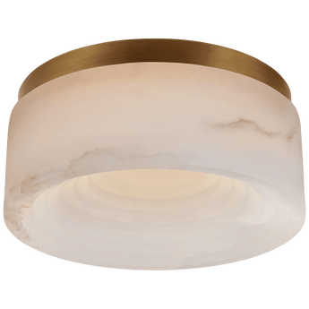 Otto Small Flush Mount in Antique-Burnished Brass with Alabaster