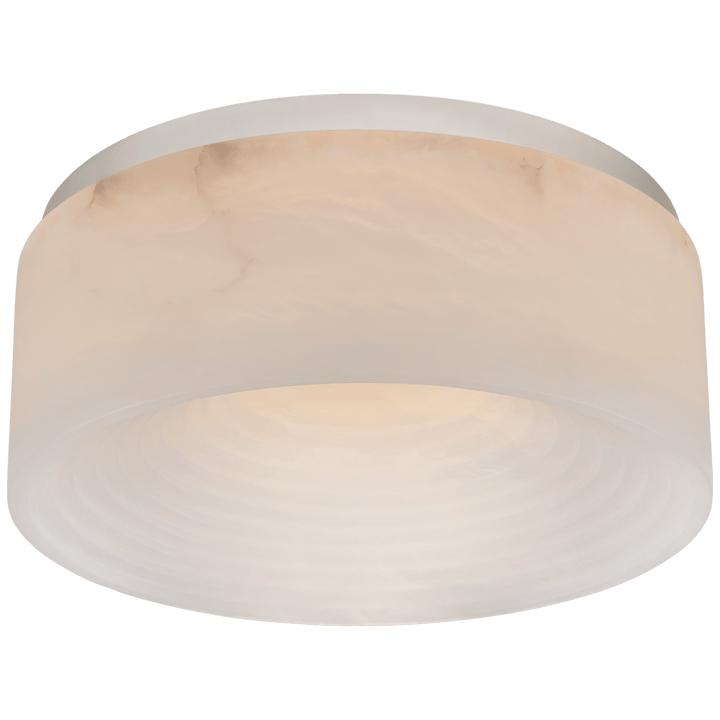 Otto Medium Flush Mount in Polished Nickel with Alabaster