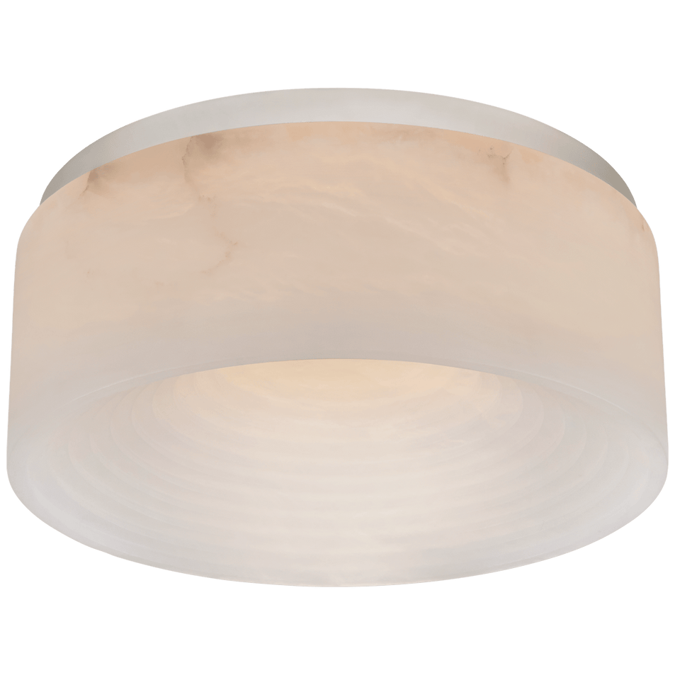 Otto Medium Flush Mount in Polished Nickel with Alabaster