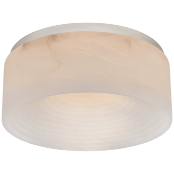 Otto Medium Flush Mount in Polished Nickel with Alabaster