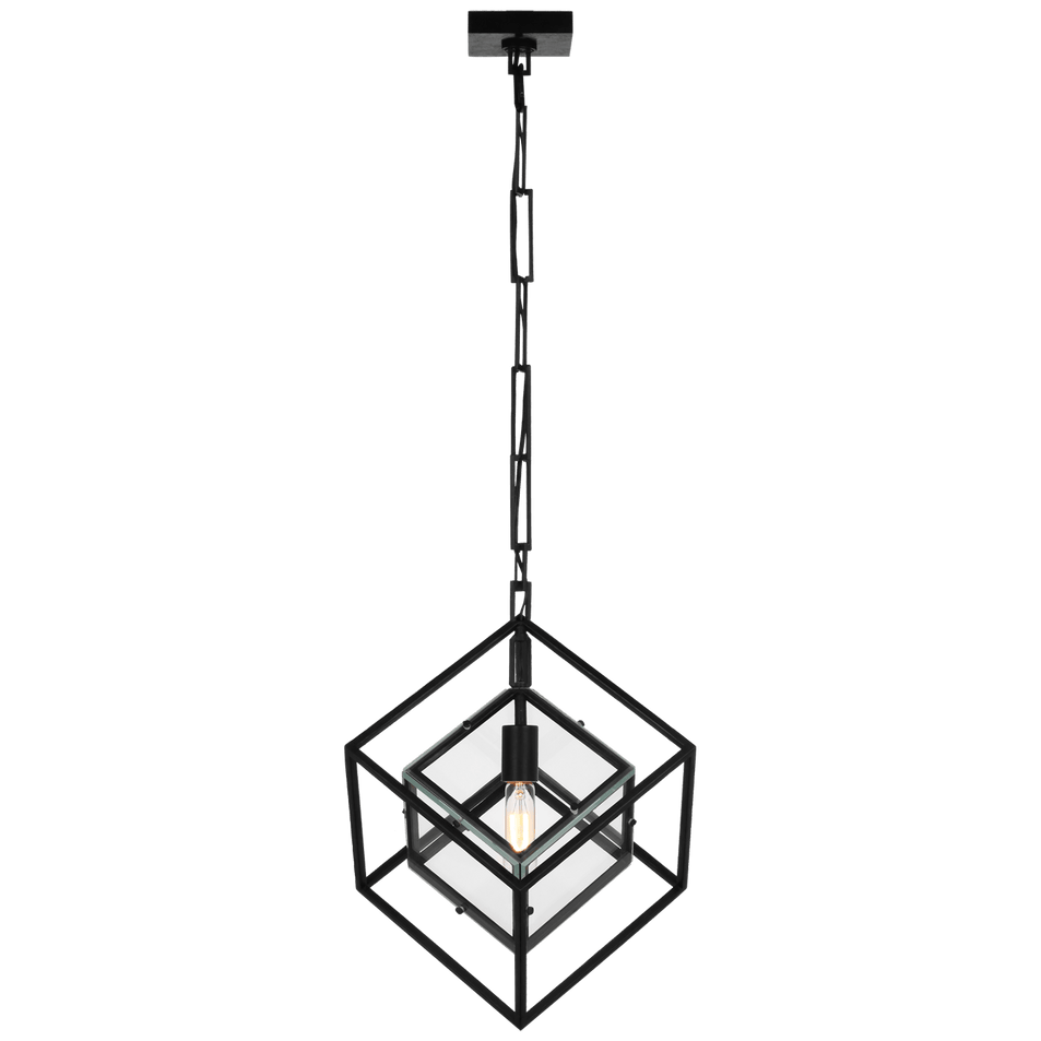 Cubed Medium Pendant, a premium Pendant light by Visual Comfort & Co. Close - up image of its design.