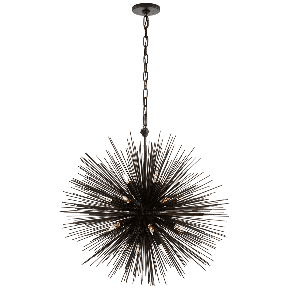Strada Medium Round Chandelier in Aged Iron
