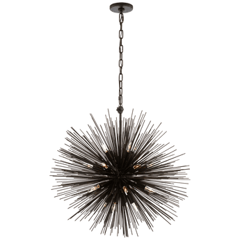 Strada Medium Round Chandelier in Aged Iron