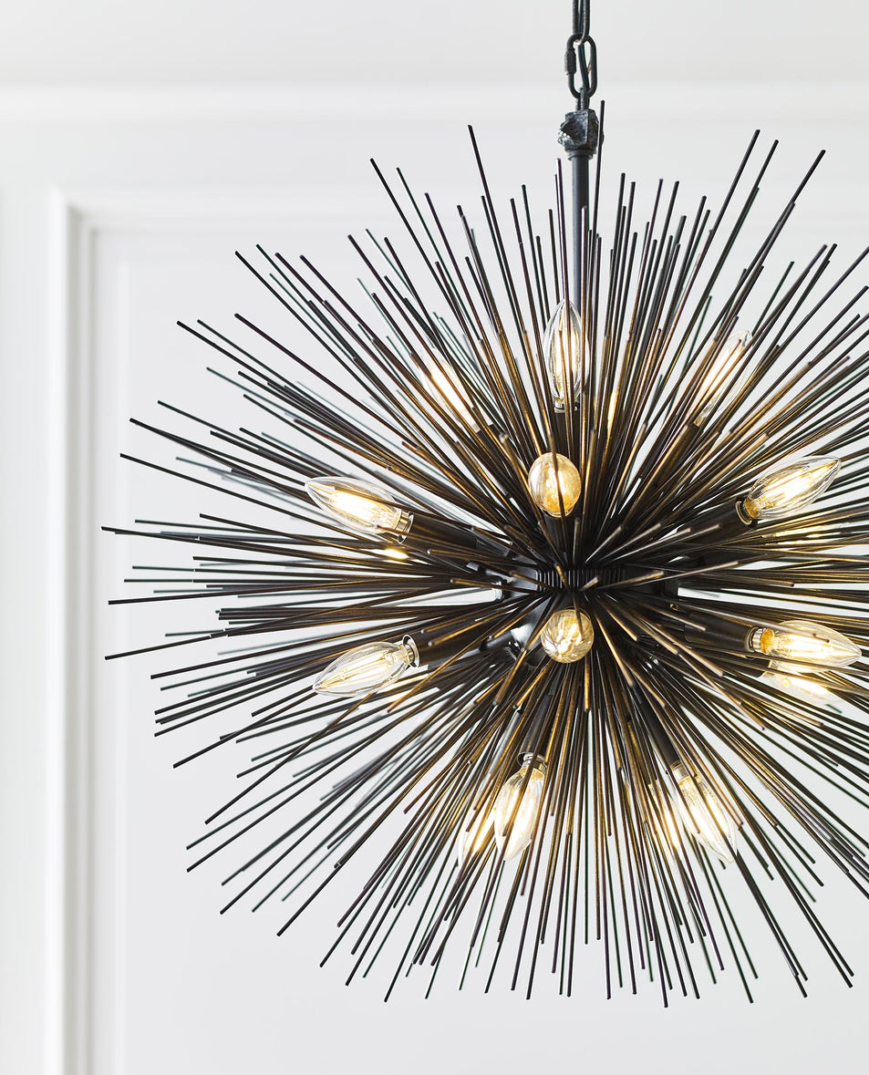 Strada Medium Round Chandelier in Aged Iron