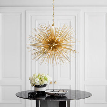 Strada Medium Round Chandelier, a premium Chandelier light by Visual Comfort. Close - up image of its design.